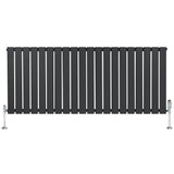 Flat Single Column Radiator & Valves  600mm x 1400mm  Anthracite Grey