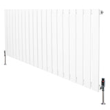Flat Single Column Radiator & Valves  600mm x 1400mm  White