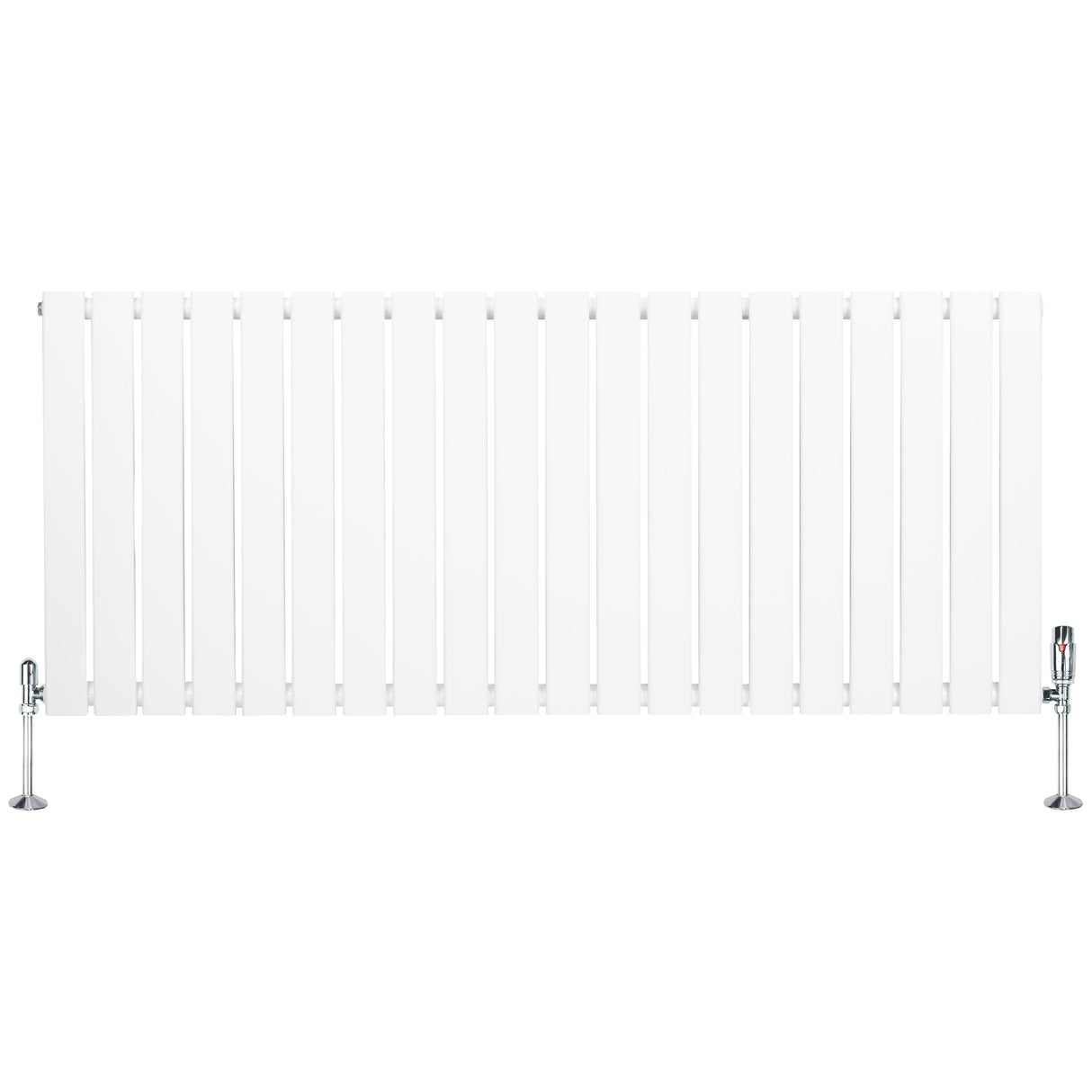 Flat Single Column Radiator & Valves  600mm x 1400mm  White