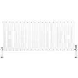 Flat Single Column Radiator & Valves  600mm x 1400mm  White