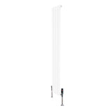 Flat Single Column Radiator & Valves  1600mm x 280mm  White