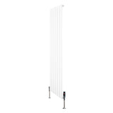 Flat Single Column Radiator & Valves  1600mm x 420mm  White