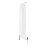 Flat Single Column Radiator & Valves  1600mm x 560mm  White