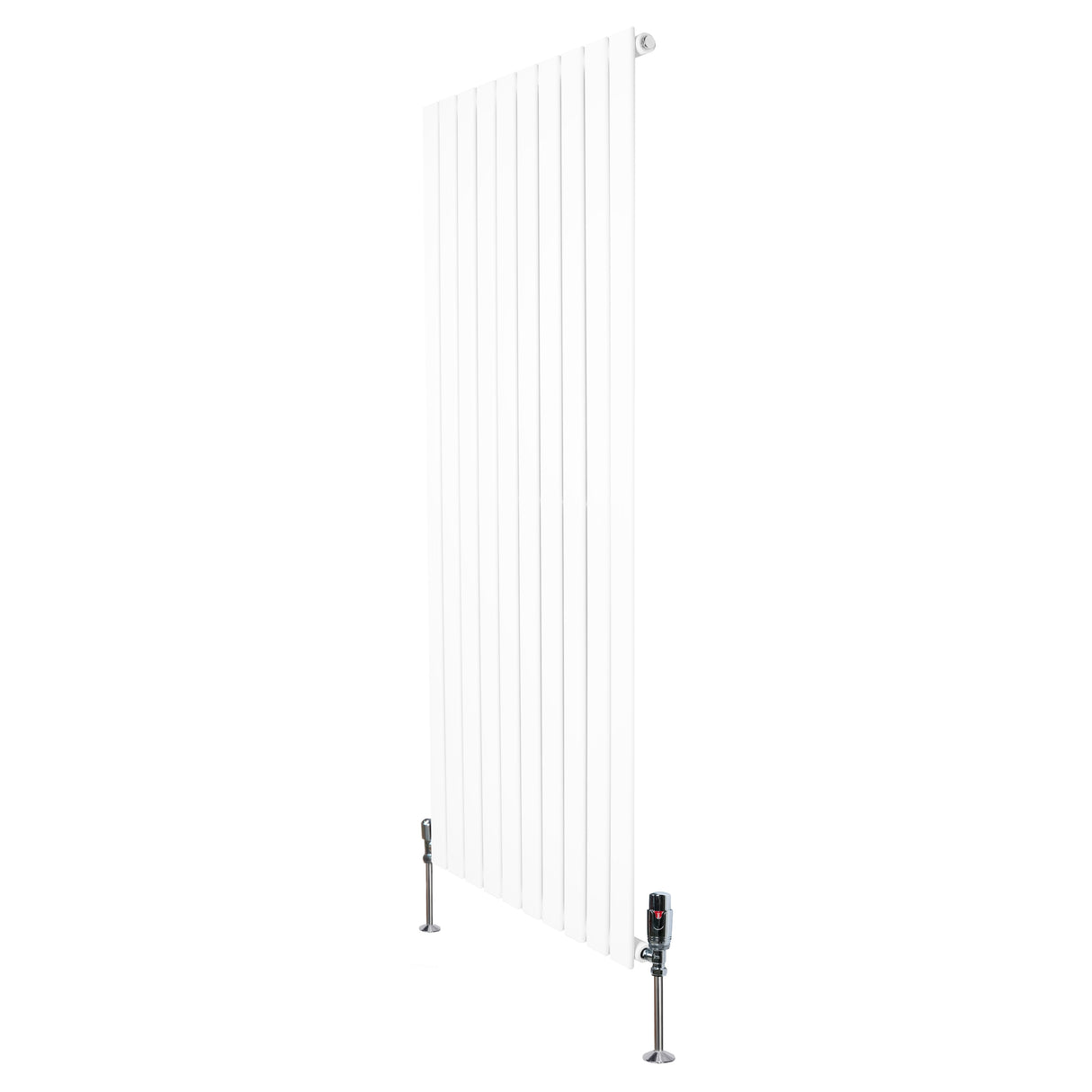 Flat Single Column Radiator  1600mm x 700mm & Valves  White