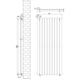 Flat Single Column Radiator  1600mm x 700mm & Valves  White
