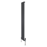 Flat Single Column Radiator & Valves  1800mm x 280mm  Anthracite Grey