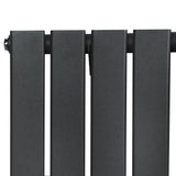 Flat Single Column Radiator & Valves  1800mm x 280mm  Anthracite Grey