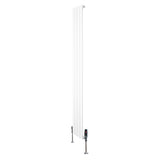 Flat Single Column Radiator & Valves  1800mm x 280mm  White