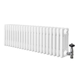 Traditional 4 Column Radiator & Valves - 300 x 1010mm - White