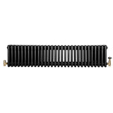 Traditional 4 Column Radiator & Valves - 300 x 1370mm - Black