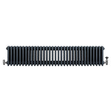 Traditional 4 Column Radiator & Valves - 300 x 1505mm - Anthracite Grey