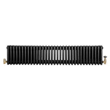 Traditional 4 Column Radiator & Valves - 300 x 1505mm - Black