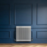 Traditional 4 Column Radiator & Valves - 600 x 605mm - White