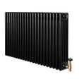 Traditional 4 Column Radiator & Valves - 600 x 1010mm - Black