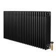 Traditional 4 Column Radiator & Valves - 600 x 1190mm - Black
