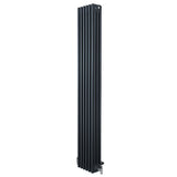 Traditional 4 Column Radiator & Valves - 1800 x 290mm - Anthracite Grey