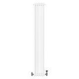 Traditional 4 Column Radiator & Valves - 1800 x 290mm - White