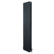 Traditional 4 Column Radiator & Valves - 1800 x 380mm - Anthracite Grey