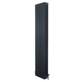 Traditional 4 Column Radiator & Valves - 1800 x 380mm - Anthracite Grey