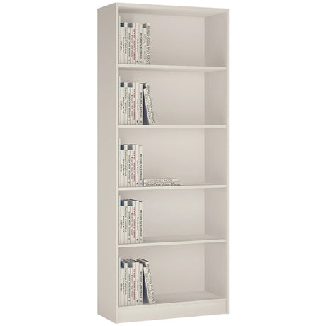 4 You Tall Wide Bookcase in Pearl White