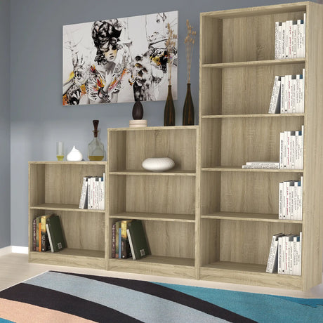 4 You Tall Wide Bookcase in Sonoma Oak