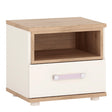 4KIDS 1 Drawer Bedside Cabinet with Lilac Handles