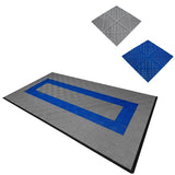 Vented Garage Floor Tiles With Edges  90 Grey & 30 Blue