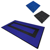 Vented Garage Floor Tiles With Edges  90 Blue & 30 Black