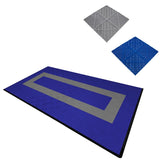 Vented Garage Floor Tiles With Edges  90 Blue & 30 Grey