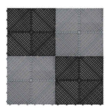 Vented Garage Floor Tiles With Edges  120 Black & 120 Grey