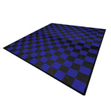 Vented Garage Floor Tiles With Edges  120 Black & 120 Blue
