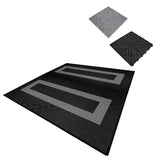 Vented Garage Floor Tiles With Edges  165 Black & 60 Grey