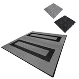 Vented Garage Floor Tiles With Edges  165 Grey & 60 Black
