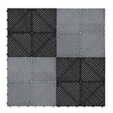 Vented Garage Floor Tiles With Edges  165 Grey & 60 Black