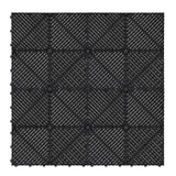 Hexagon LED Light & Vented Garage Floor Tiles x 120 With Edges - Black