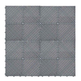 Hexagon LED Light & Vented Garage Floor Tiles x 120 With Edges - Grey