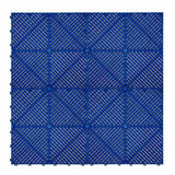Hexagon LED Light & Vented Garage Floor Tiles x 120 With Edges - Blue