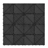 Hexagon LED Lights x 2 & Vented Garage Floor Tiles x 225 With Edges - Black