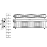 Traditional 4 Column Radiator - 300 x 1370mm - Black