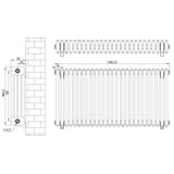 Traditional 4 Column Radiator - 600 x 1190mm - Anthracite Grey