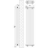 Traditional 4 Column Radiator - 1800 x 380mm - Anthracite Grey