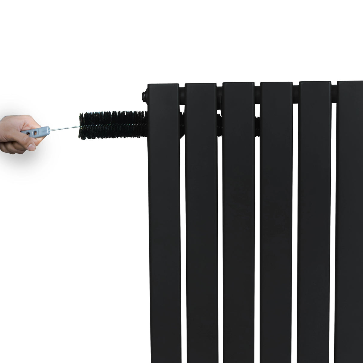 Flat Single Column Radiator - 600 x 910mm - Black