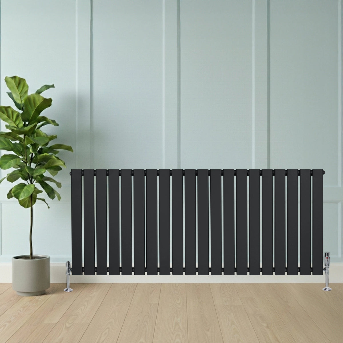 Flat Single Column Radiator - 600 x 1400mm - Anthracite Grey