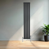 Flat Single Column Radiator - 1600 x 280mm - Anthracite Grey