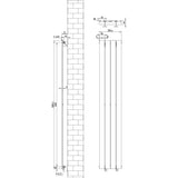 Flat Single Column Radiator - 1600 x 280mm - Anthracite Grey
