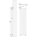 Flat Single Column Radiator - 1600 x 420mm - White
