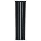 Flat Single Column Radiator - 1600 x 420mm - Black