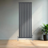 Flat Single Column Radiator - 1600 x 560mm - Anthracite Grey