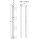 Flat Single Column Radiator - 1800 x 420mm - White