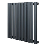 Oval Single Column Radiator - 600 x 600mm - Anthracite Grey